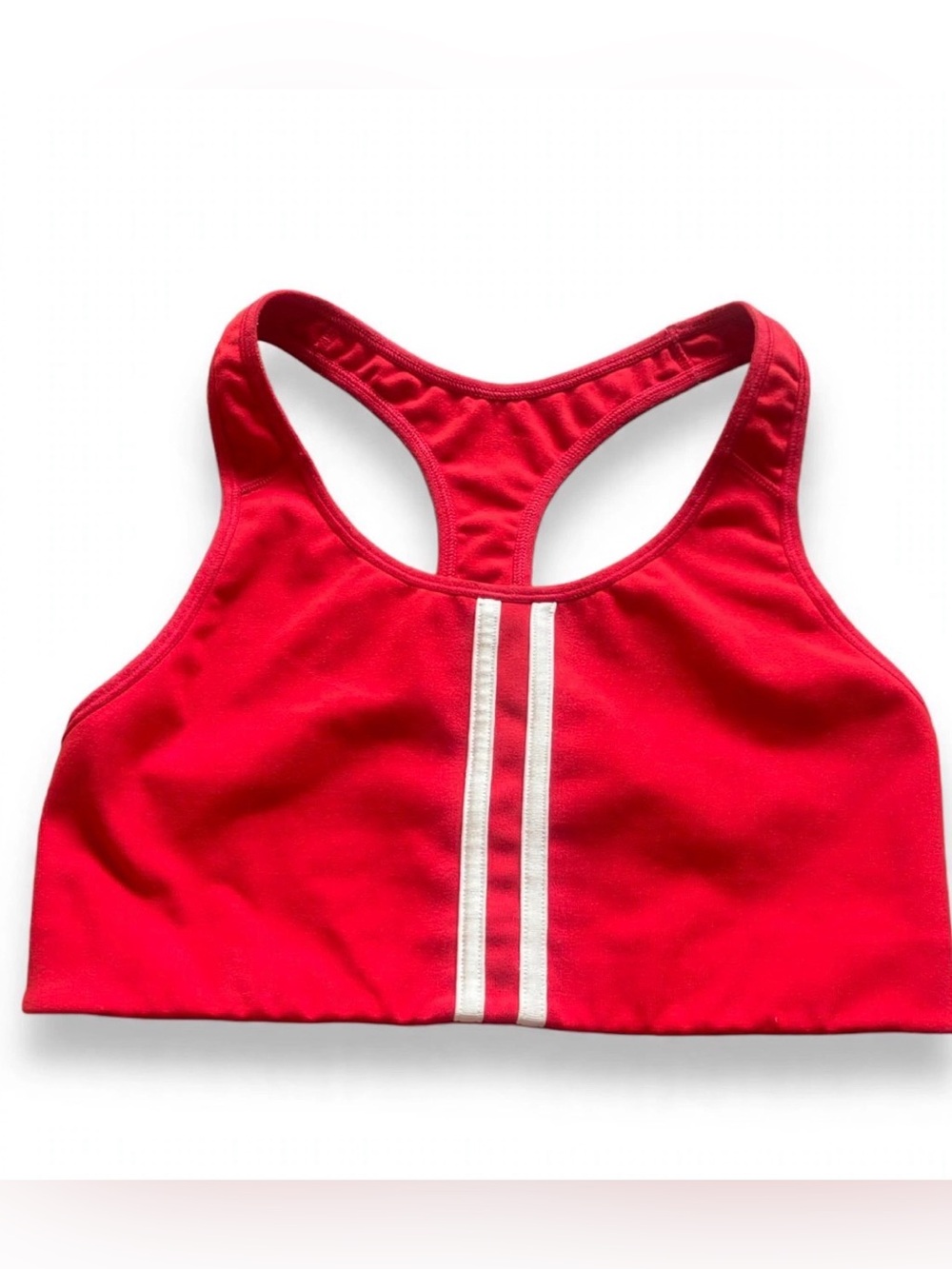 Old Navy Active Sports Bra M Red White Stripe Racerback Go-Dry Athletic Workout